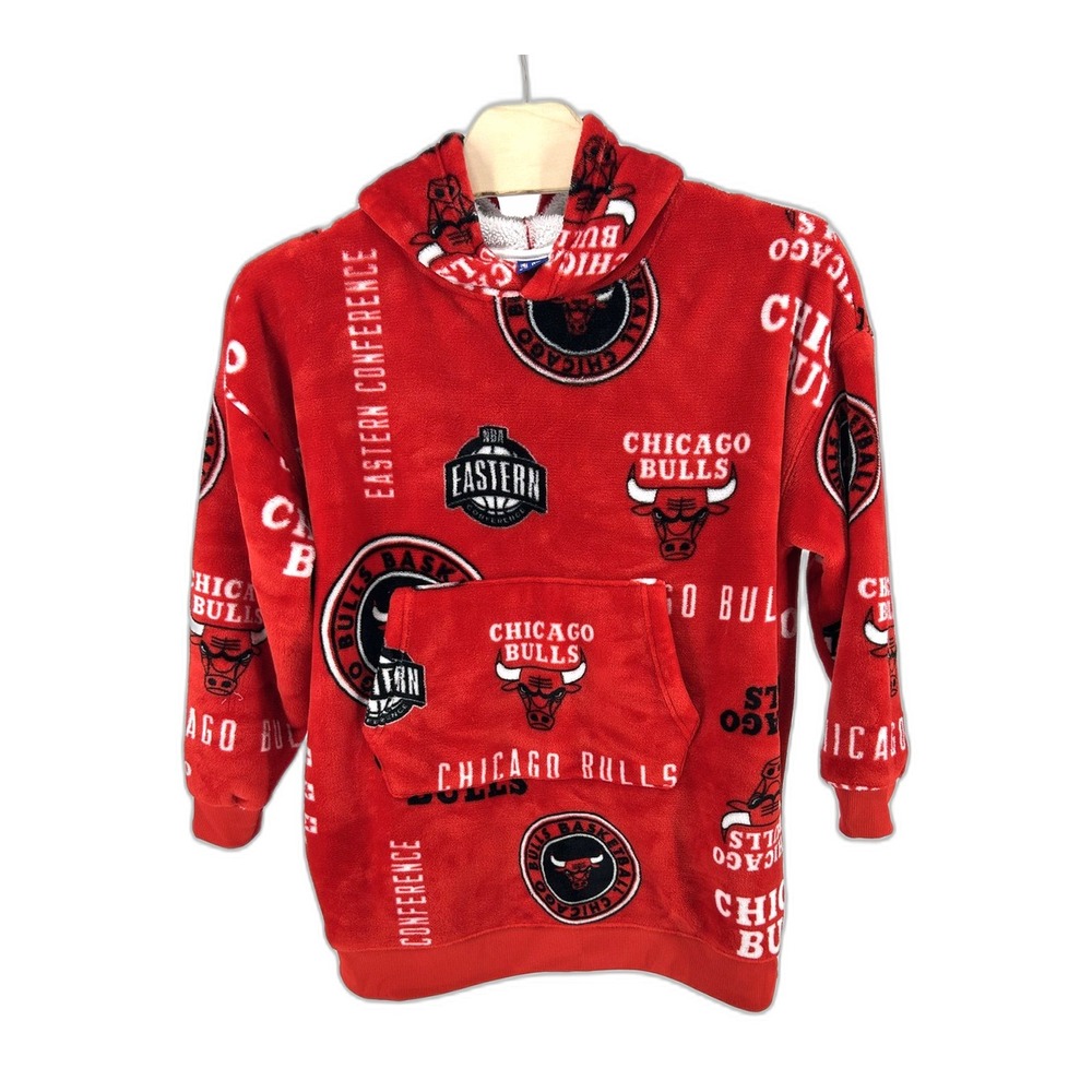Ultra Game Chicago Bulls Hoodie Unisex One Size Red Fleece All Over Print NBA